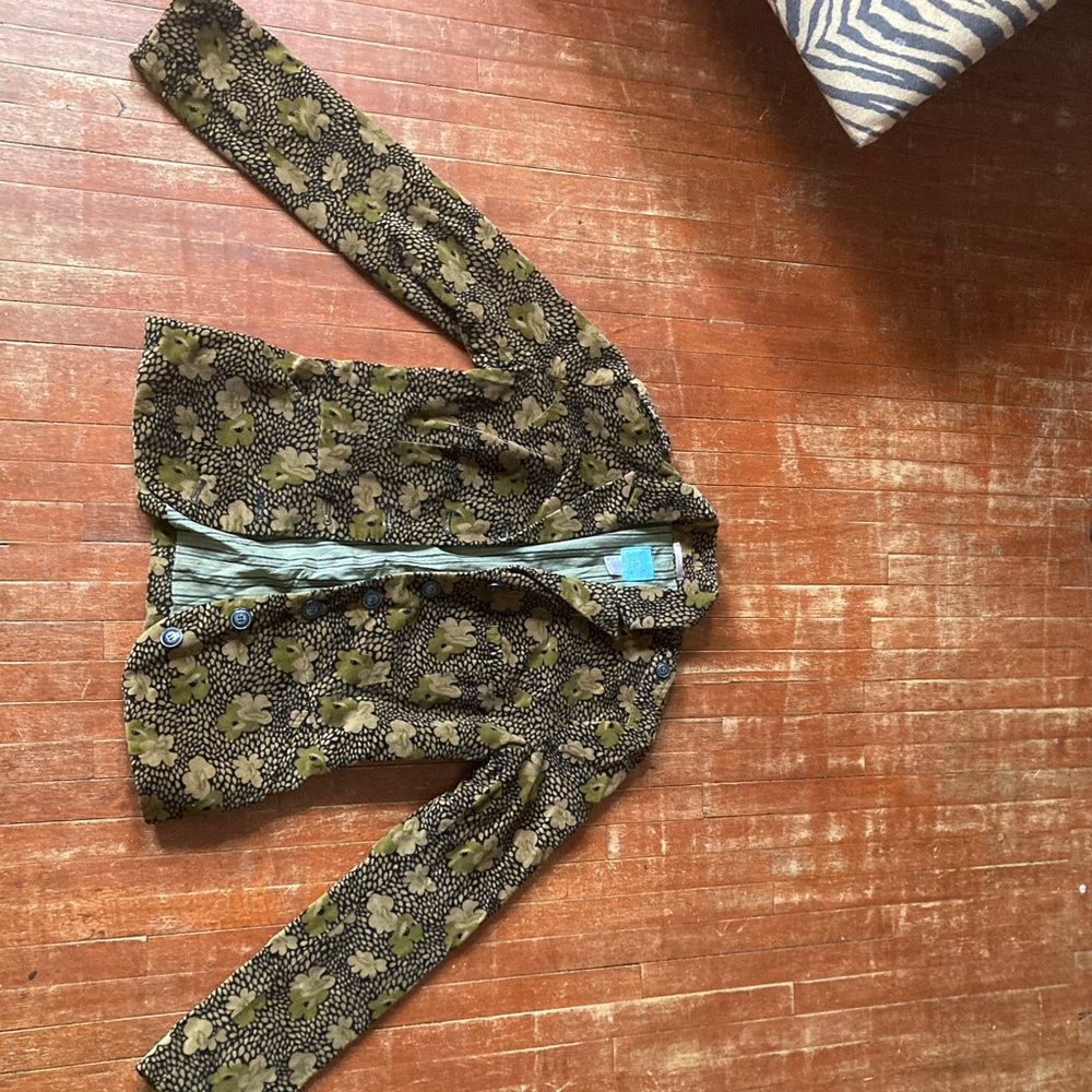 Velvet floral blazer